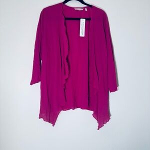 Soft surroundings Natural Philosophy Gauze Topper in Fuchsia NWT size M (10-12)